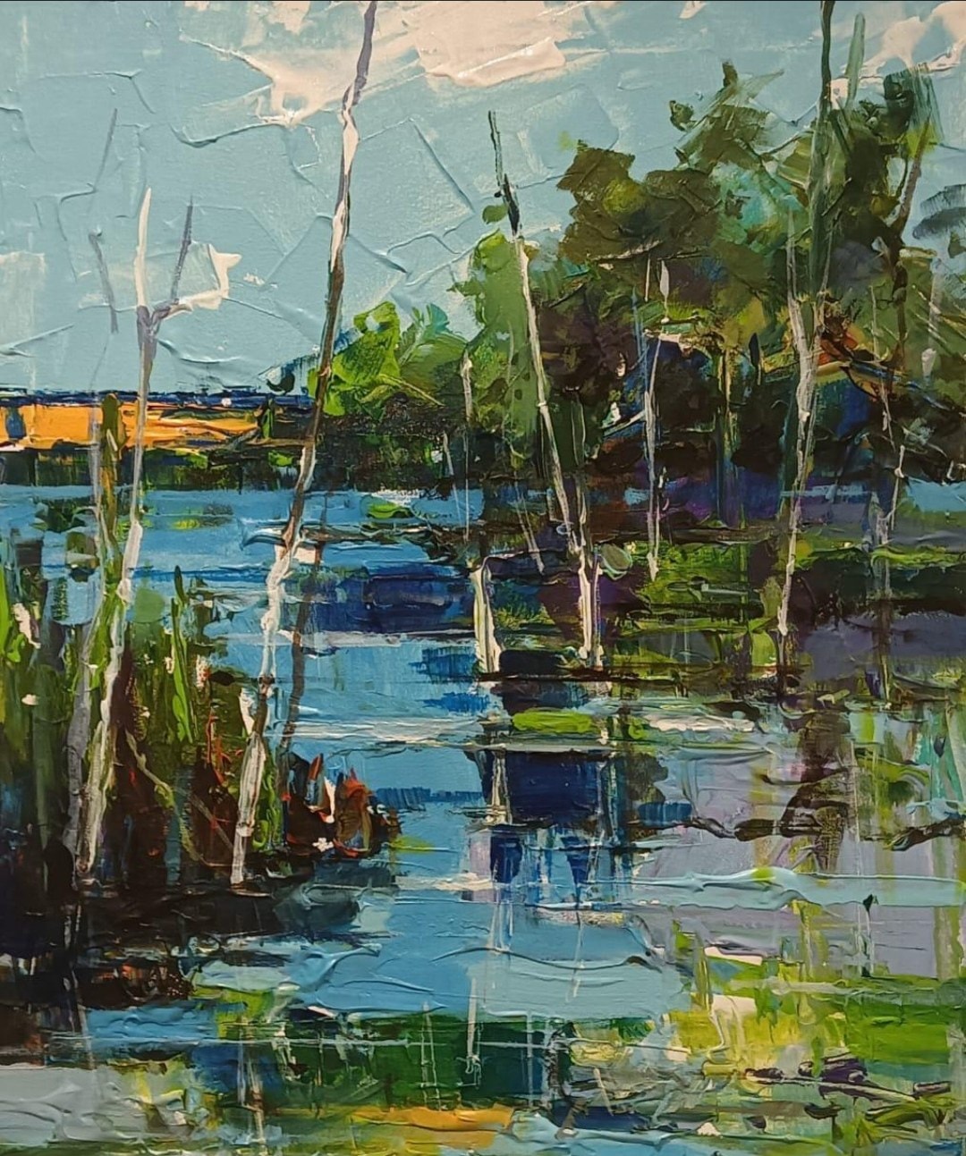Lago con abedules — obraz Yasniera Rivery