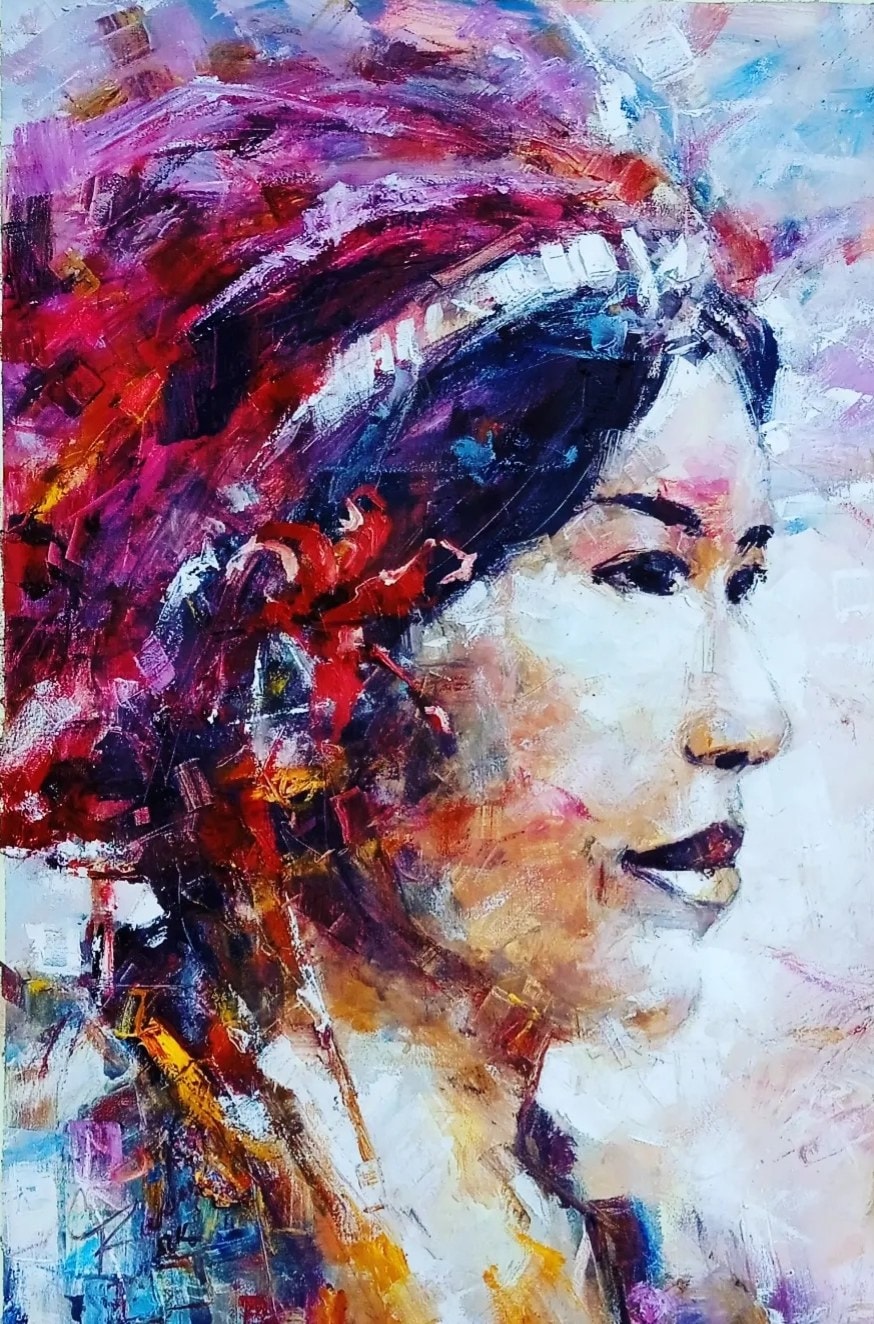 Retrato a espatula — obraz Yasniera Rivery